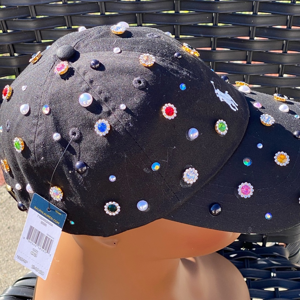 Custom Ralph Lauren Black Embellished Cap - Picture 4 of 6
